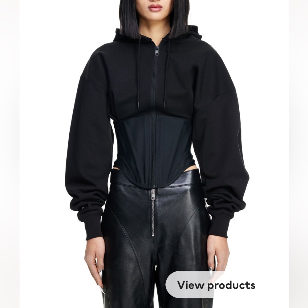 mugler hm corset hoodie womens XS NWT